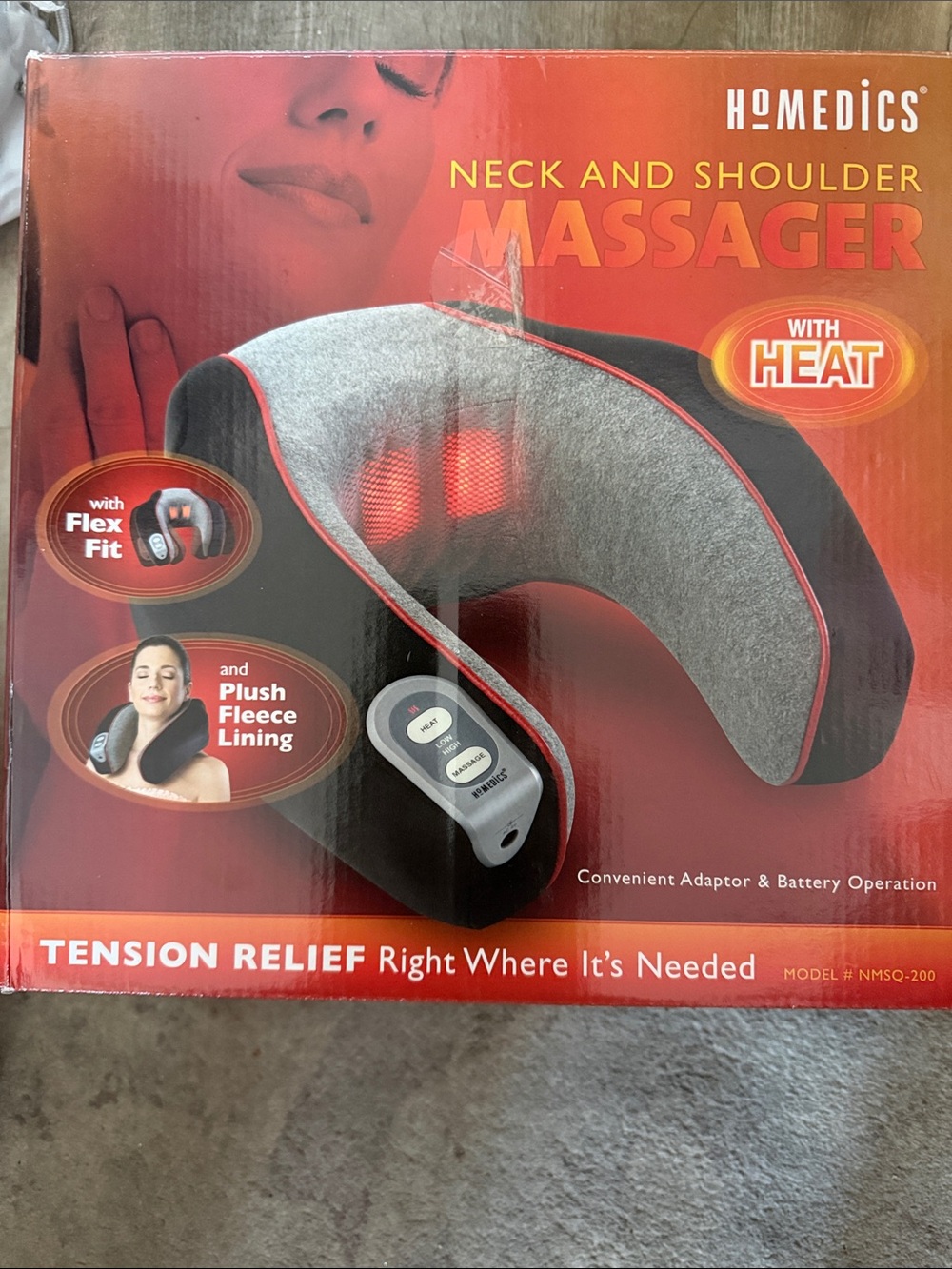 Homedics Gray, Black and Red Neck & Shoulder Massager with Heat